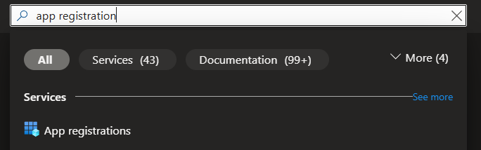 Search for App registrations in Azure Portal